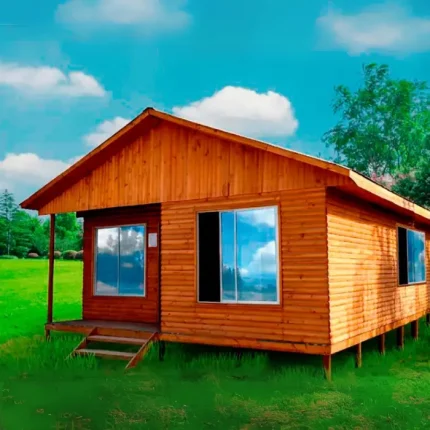 Casa Prefabricada de 72m², con Techo 2 Aguas