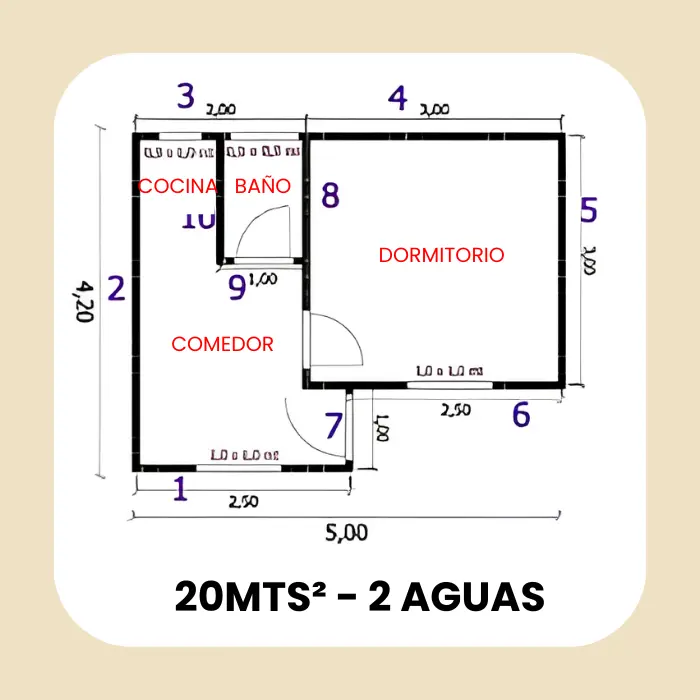 Casa Prefabricada 20 m² con Techo 2 Aguas — Casas González - Imagen 2