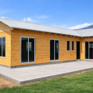 casa prefabricada 141 metros cuadrados Chile, casa prefabricada gran metraje Biobío, casas prefabricadas González 141m2, casa prefabricada madera amplia sur de Chile, casa prefabricada familiar gran superficie Región del Biobío