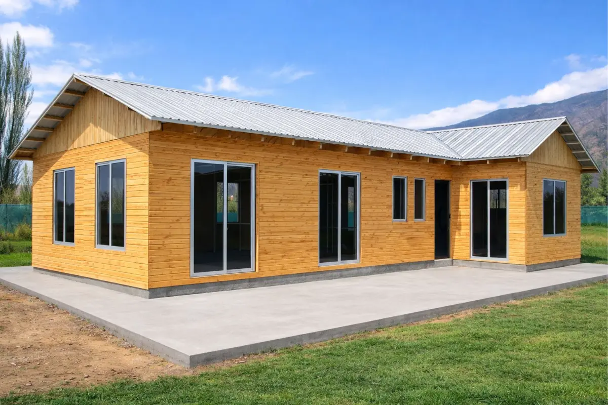 casa prefabricada 141 metros cuadrados Chile, casa prefabricada gran metraje Biobío, casas prefabricadas González 141m2, casa prefabricada madera amplia sur de Chile, casa prefabricada familiar gran superficie Región del Biobío